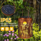 Solar Lanterns Garden Decor Birthday Gifts for Women Mon Grandma Metal Hanging Solar Lights Waterproof Outdoor Decoration for Outside LED Lanterns for Yard Patio Lawn Pathway(Wolf)