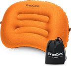 Inflatable Camping Pillow, Travel Blow Up Air Pillow, Neck Lumbar Support Ultralight Compact Pillow for Outdoor Hiking Backpacking Car Beach Airplane Sleeping Essentials, Orange