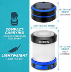 Kizen Solar Camping Lantern Rechargeable - LED Lanterns for Power Outages, Camping Lights, Emergency Flashlight - Collapsible & Rechargeable Lamp with Solar or Plug