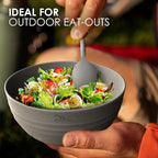 Wheatstraw Dinnerware Set For 4 - Dishwasher Microwave Plates For Heating Food - Unbreakable Wheat Straw Plates And Bowls sets - Replace Plastic Dinnerware Set - Camping Dishes Set