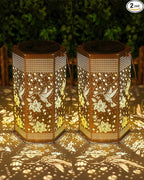 Birthday Gifts for Women Men - Father Day Gifts, Garden Decor Solar Lights Outdoor, 2 Pack Hummingbird Solar Lantern Outdoor Waterproof Outdoor Decoration for Outside, Yard, Lawn, Patio Deals