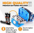 Foxelli LED Headlamp Flashlight for Adults & Kids, Running, Camping, Hiking Head Lamp with White & Red Light, Comfortable Headband, Lightweight & Waterproof, 3 AAA Batteries