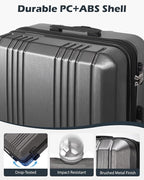Coolife Luggage PC+ABS Hardshell Suitcase with TSA Lock, Spinner Checked Lightweight (orange, M(24IN))