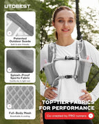UTOBEST Running Vest, 5L Hydration Vest Lightweight, Breathable and Sweatproof Running Backpack, Adjustable Running Hydration Vest for Trail Running Marathon Race Jogging Cycling