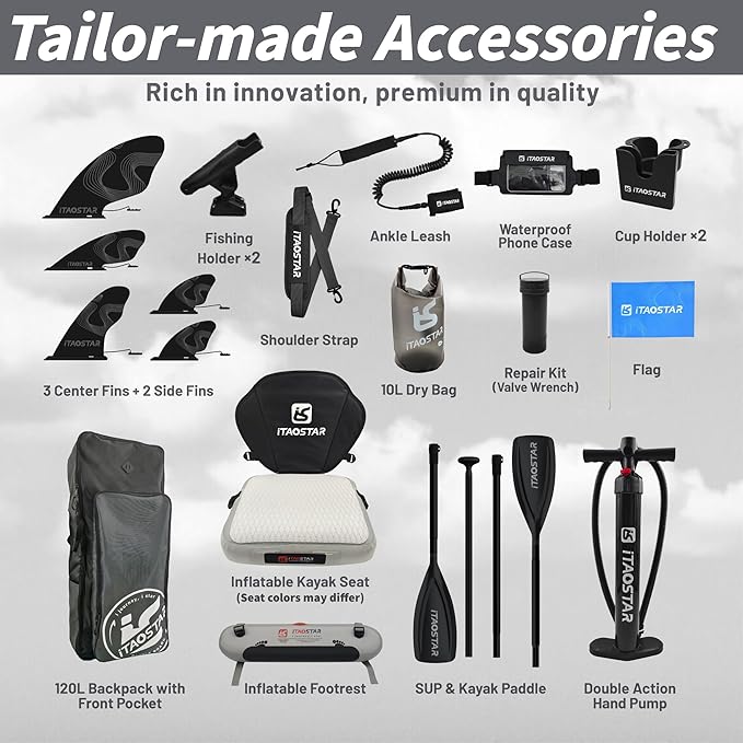 Adventure 12’×35"/39" Extra Wide Paddle Board, One-Stop Premium SUP Board Accessories, Tailored 5 Fins, Stable Inflatable Stand Up Paddle Boards for Youth/Adults of All Skill Levels