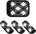 Qilmy Black and White Buffalo Grid Luggage Handle Wrap 2Pack Luggage Identifiers Tag Comfort Handle Grips Cover for Stroller Suitcase Bag Airplane Travel Accessories1316