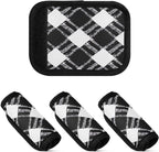 Qilmy Black and White Buffalo Grid Luggage Handle Wrap 2Pack Luggage Identifiers Tag Comfort Handle Grips Cover for Stroller Suitcase Bag Airplane Travel Accessories1316