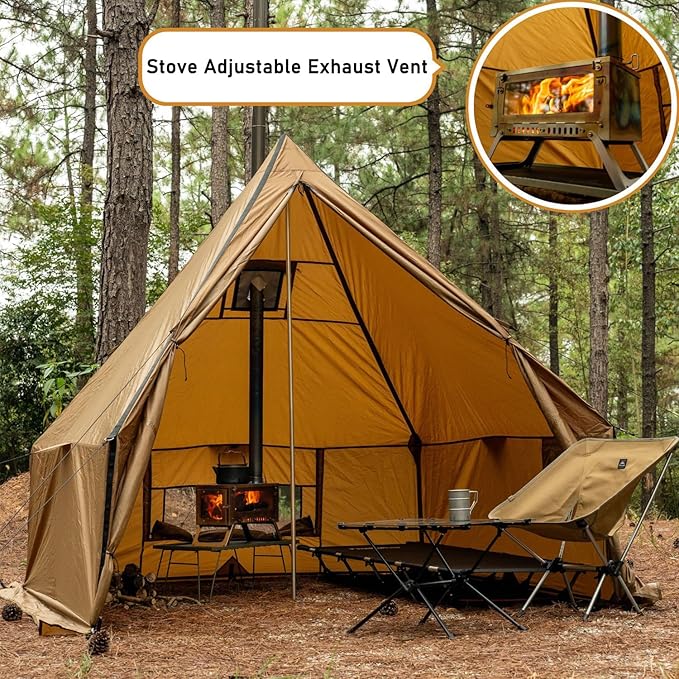 FIREHIKING Ultralight Titanium Stove Thickened TA1 Camping Tent Stove LANK Max Folding Portable Wood Burning Stove