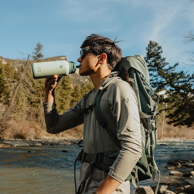 BOTTLE BOTTLE 32oz Insulated Water Bottle Stainless Steel Sport Water Bottle with Straw Dual-use Lid Design for Gym with Pill Box