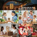 2 Pack Solar Lanterns Outdoor Waterproof Hummingbird and Iris Hanging Garden Lights with Metal Build Decorative Warm Light Solar Lamps for Patio Yard Gifts for Women