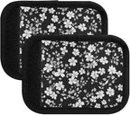 4Pcs Luggage Handle Wrap Suitcase Identifier Handle Covers Tags Soft Travel Bags Luggage Handle Gripper Accessories for Airplane Flying White Flower