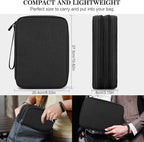 FYY Electronic Organizer, Extra Large Travel Cable Organizer Bag Pouch Portable Waterproof Double Layers All-in-One Storage Bag for iPad, Cable, Power Bank, Laptop Charger for Office/Home, Black