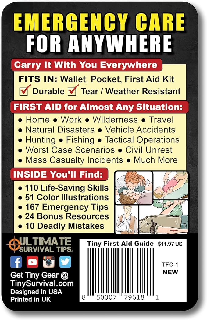 Tiny First Aid Guide: Emergency Medical Care for Anywhere - Step-by-Step, Pocket, EDC: Survival Medicine, Everyday Carry, Micro-Guide