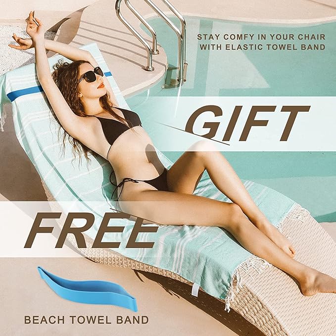 2 Packs Turkish Beach Towels Oversized Sand Free Quick Dry Bathroom Pool Swim Towel Extra Large Xl Big Adult Travel Vacation Essentials Cruise Accessories Must Haves Clearance Stuff Necessities