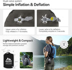 MARCHWAY Inflatable Camping Pillow with Soft Foam Top & TPU Air Bladder, Dual-Sided Support for All-Season, Lightweight Compact Travel Pillow for Hiking, Backpacking, Airplane, Car (Blue)