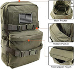 Tactical Mini Molle Hydration Pack,Molle Hydration Carrier with US Flag Water Resistant,Hydropack for Tactical Vest Backpack