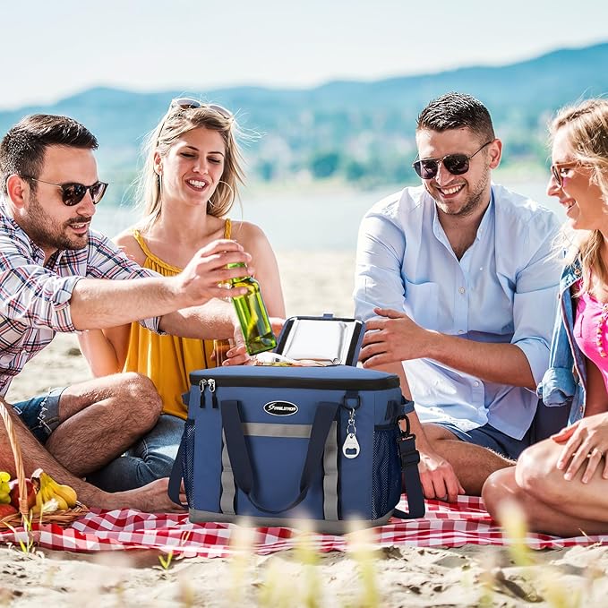 Maelstrom Collapsible Soft Cooler Bag, 24/30/60/75 Cans Beach Cooler, Ice Chest, Leakproof & Portable for Beach, Camping, Road Trips & Grocery Shopping