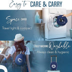BCOZZY Travel Neck Pillow for Airplane– Patented Double Support for Head, Neck, and Chin. Best for Long Flights, Plane Sleeping, and Car Rides. Adjustable Size. Fully Washable. Carry Bag. Large, Nude