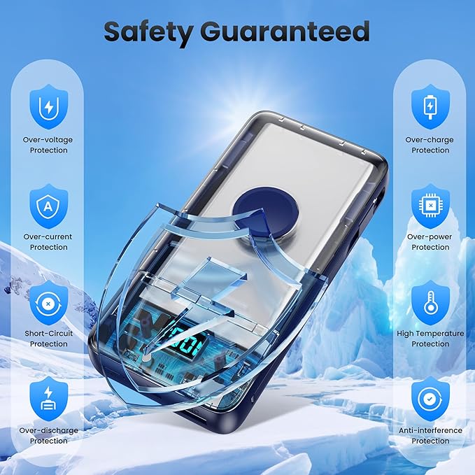 Portable Charger 40800mAh for iPhone with 2 Built-in Cable and iWatch Charger, 5-in-1 25W PD Fast Charging USB C Power Bank,QC4.0 LED Display Battery Pack for iPhone 16/15/14/13/12,Android,Apple Watch