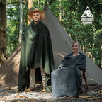 ONETIGRIS Wool Blanket,Wool Camping Blanket Warm, Thick, Washable, Large Car Blanket Great for Camping, Outdoors, Sporting Events, Survival Kits 64in x 87in