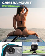 MOUSA 11'6“x35 Extra Wide Inflatable Stand Up Paddle Board, Stable Long SUP for 2 People/Family, Shoulder Strap, 3/5 Handles, 100L Backpack, All-Round Sup Board, Removeable Fin