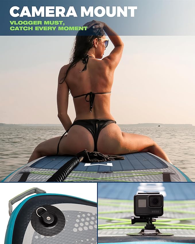 MOUSA 11'6“x35 Extra Wide Inflatable Stand Up Paddle Board, Stable Long SUP for 2 People/Family, Shoulder Strap, 3/5 Handles, 100L Backpack, All-Round Sup Board, Removeable Fin