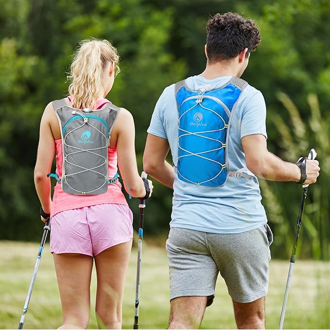 Small Water Backpack, Festival Hydration Vest, Hydro Pack with 2L Water Bladder, Lightweight Hydropack Running Water Vest for Women Men Runners Hiking Camping Biking Climbing