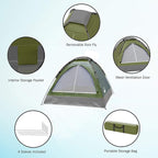 2-Person Dome Tent – Easy Set Up Shelter with Rain Fly and Carrying Bag for Camping
