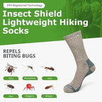Lightweight Hiking Socks With Permethrin Bug Repellant - Protective Clothing for Men & Women