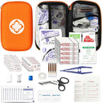 276PCS Mini Car First Aid Kit Travel Size for Business Trips, Compact First Aid Emergencies Kit Supplies for Rv Hiking Rode Trips Home Essentials, Orange AMORNING