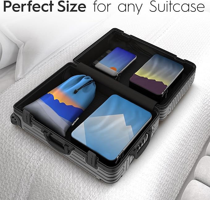 4-Piece Deluxe Compression Packing Cubes Travel - Maximize Space In Luggage With Double Capacity Design, Luxury Compressible Packing Cubes For Travel, Large, Small, & Medium Set