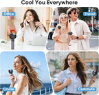 AMACOOL Portable Handheld Turbo Fan, 17Hrs Runtime, 4 Speeds Wind, Cool Metal Body, Rechargeable Battery Personal Fan, Mini Pocket Fans for Girl Woman Man Travel Makeup Camping Outdoor-Black Grey