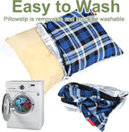 Outdoor Camping Pillow Lightweight, Compressible, Flannel Travel Pillow Cases, Washable Removable Pillow Cover Camping and Backpacking Blue