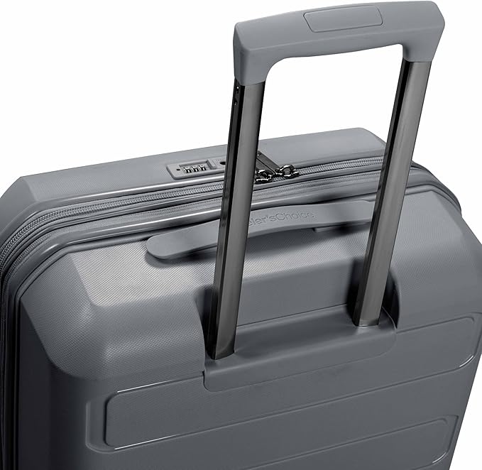 Traveler's Choice Pagosa Hardshell Expandable Luggage with Spinner Wheels, Gray, 26-Inch Medium