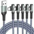 AINOPE USB to USB C Cable [5-Pack, 6.6ft] 3.1A Type C Charger Fast Charging, Right Angle USB to C Cable for Galaxy A15 A25 A35 A55 A54, S10+ S10 S9, Note 20 10 9, LG V30, Moto G, iPhone 16 15 Cord