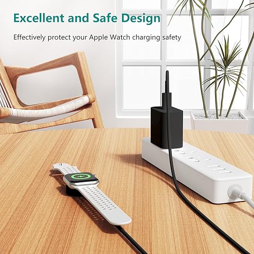 Upgraded Apple Watch Charger, Magnetic Fast Charger, USB C Charger Block Plug Adapter with 6FT iWatch Portable Wireless Fast Charging Cable Cord for iWatch Series Ultra/9/8/7/6/SE/SE2/5/4/3 Black