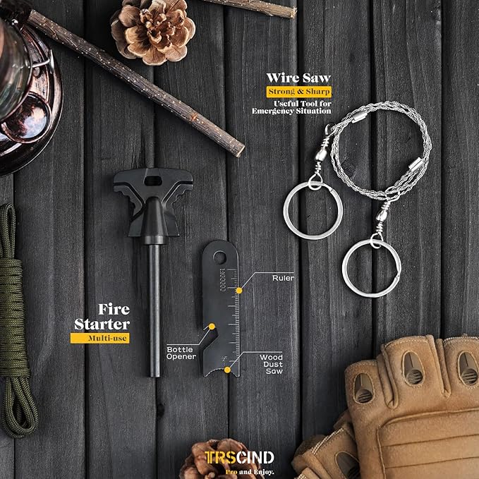 Gifts for Men Dad Husband - Christmas Stocking Stuffers, Birthday Gifts Idea for Him Boyfriend Man- Survival Kit 14 in 1, Survival Gear and Equipment, Fishing Hunting Camping Accessories, Cool Gadgets