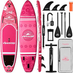 11'6"x35"x6" Wood Grain Stand Up Paddle Board Inflatable, Portable SUP Paddleboard with Complete Accessories, Camera Mount and 10L Dry Bag,Extra Wide Blow Up Paddle Board for Adults Youth Family