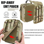 PETAC GEAR Tactical Rip Away Medical IFAK Pouch Tear Off First Aid EDC Pouches Molle & Belt Outdoor Emergency Survival Bag