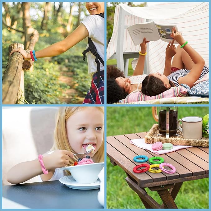48 Pack Mosquito Repellent Bracelets for Adults & Kids, DEET-Free Wristbands, Individually Wrapped Bug Repellent Bands