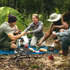Camping Stool, Portable Folding Stool with Carry Bag, 12in Portable Folding Chair Collapsible Camp Stool Outdoor Footstool for Travel Walking Hiking Fishing Picnic Barbecue (Blue/Gray)