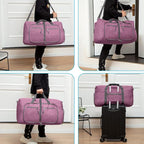Vomgomfom 65L/85L/115L Foldable Travel Duffle Bag, Lightweight Checked Luggage with Shoe Compartment, Water-Resistant Weekender Overnight Bag for Men & Women
