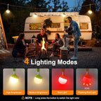 LETMY Rechargeable Camping Lights, 4 Pack Portable Tent lights With 4 Lighting Modes, 150LM LED Camping Lantern Waterproof, Only 20g Hanging Tent Lantern for Hiking Backpacking Power Outages Emergency