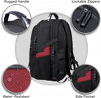ANTERK Extra Large Laptop Backpack, 18.4 Inch Laptop Backpacks for Men Women, 55L Anti Theft Water Resistant College Bussiness TSA Airline Approved Work Computer Backpack, Red