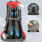 WintMing 75L Hiking Backpack with Rain Cover Waterproof Camping Backpack Shoes Warehouse for Men Women