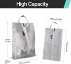 Travel Shoe Bags, Water Resistant TPU Mesh with Zipper, Travel Essentials for Men & Women (Grey, 1 Set)
