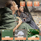 KingCamp Sleeping Bag for Adults, Cold Weather & Warm Extra Wide Big & Tall XL Portable Waterproof Flannel Sleeping Bags, Essentials Gear Accessories for Camping Backpacking Hiking Indoor & Outdoor