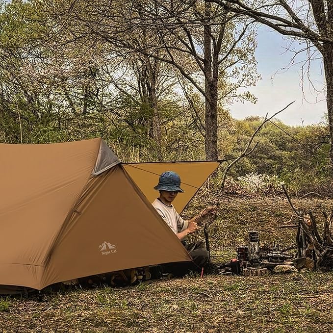 Night Cat Ultralight Tent 1 Person for Professional Backpacker Hiker 2 LBS Only Lanshan Backpacking Bivvy Ground Tent Heavy Rain Waterproof Trekking Pole Not Included