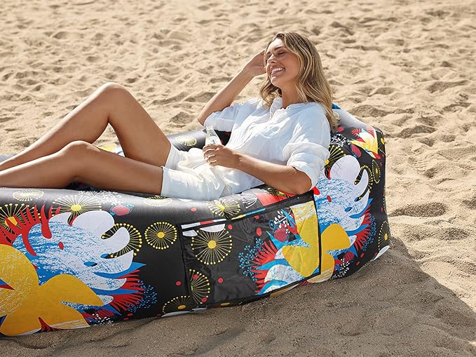 WEKAPO Inflatable Sun Lounger, Air Sofa, Hammock, Portable, Waterproof and Leak-Proof, Ideal for Backyard, Beach, Travel, Camping, Picnics and Music Festivals