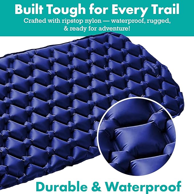 Ultralight Sleeping Mat - Inflatable & Compact Camping Air Mattress for Backpacking, Hiking